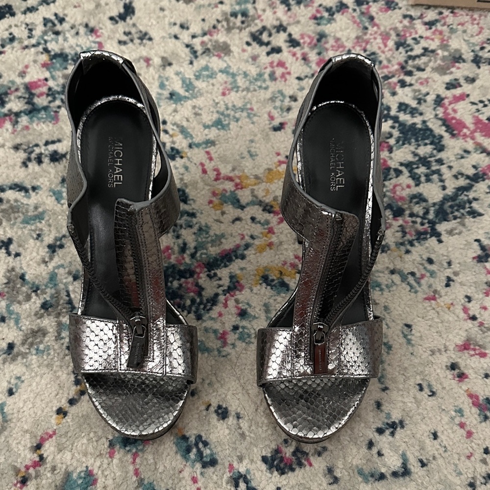 Michael Kors Metallic Silver Heels